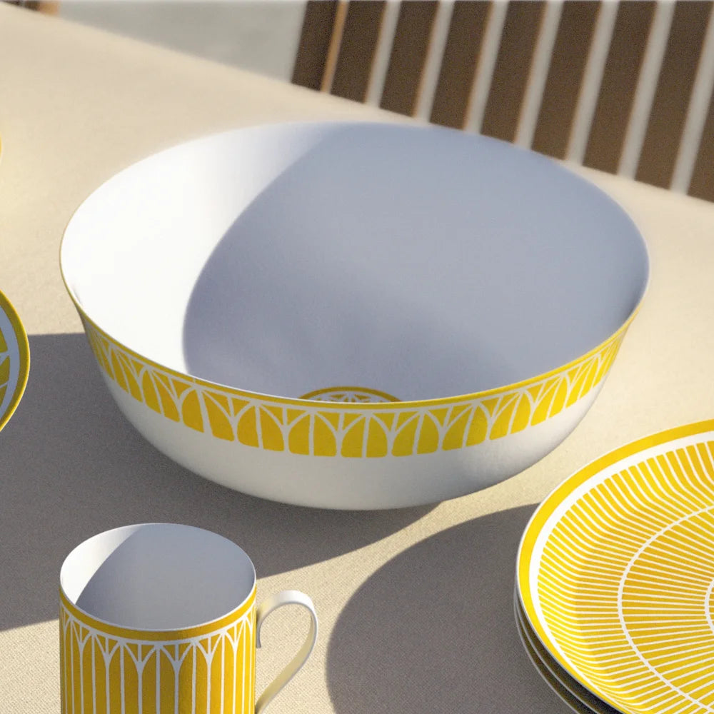 Christofle Malmaison Riviera Porcelain Salad Serving Bowl
