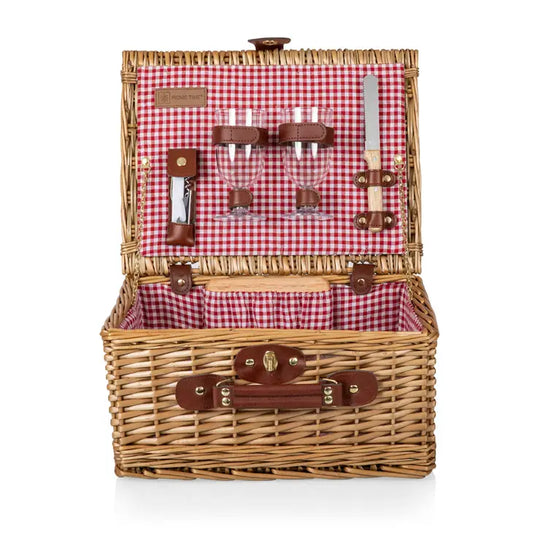 Picnic Basket: Classic Wine & Cheese - Red Gingham