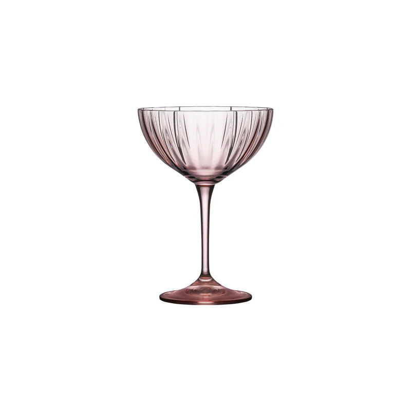 Costa Nova Pink Magnolia Set 6 Coupe Glasses Sensa