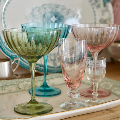 Costa Nova Pink Magnolia Set 6 Coupe Glasses Sensa