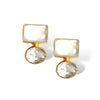 Dina Mackney Designs Earrings - Pearl Topaz Double Stud Earrings