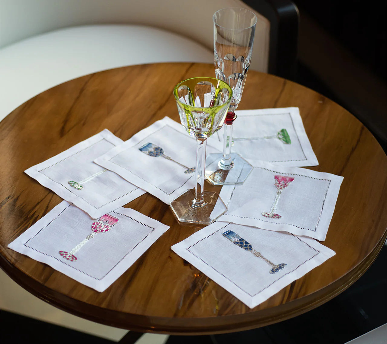 Kim Seybert Cocktail Napkins: BACCARAT Tsar in Multi, Set of 6