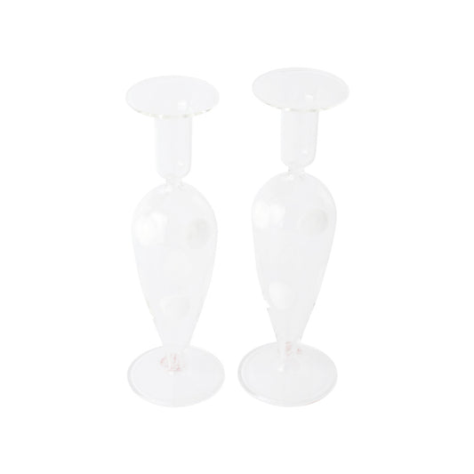 Vietri Drop Candlesticks Set/2 - White