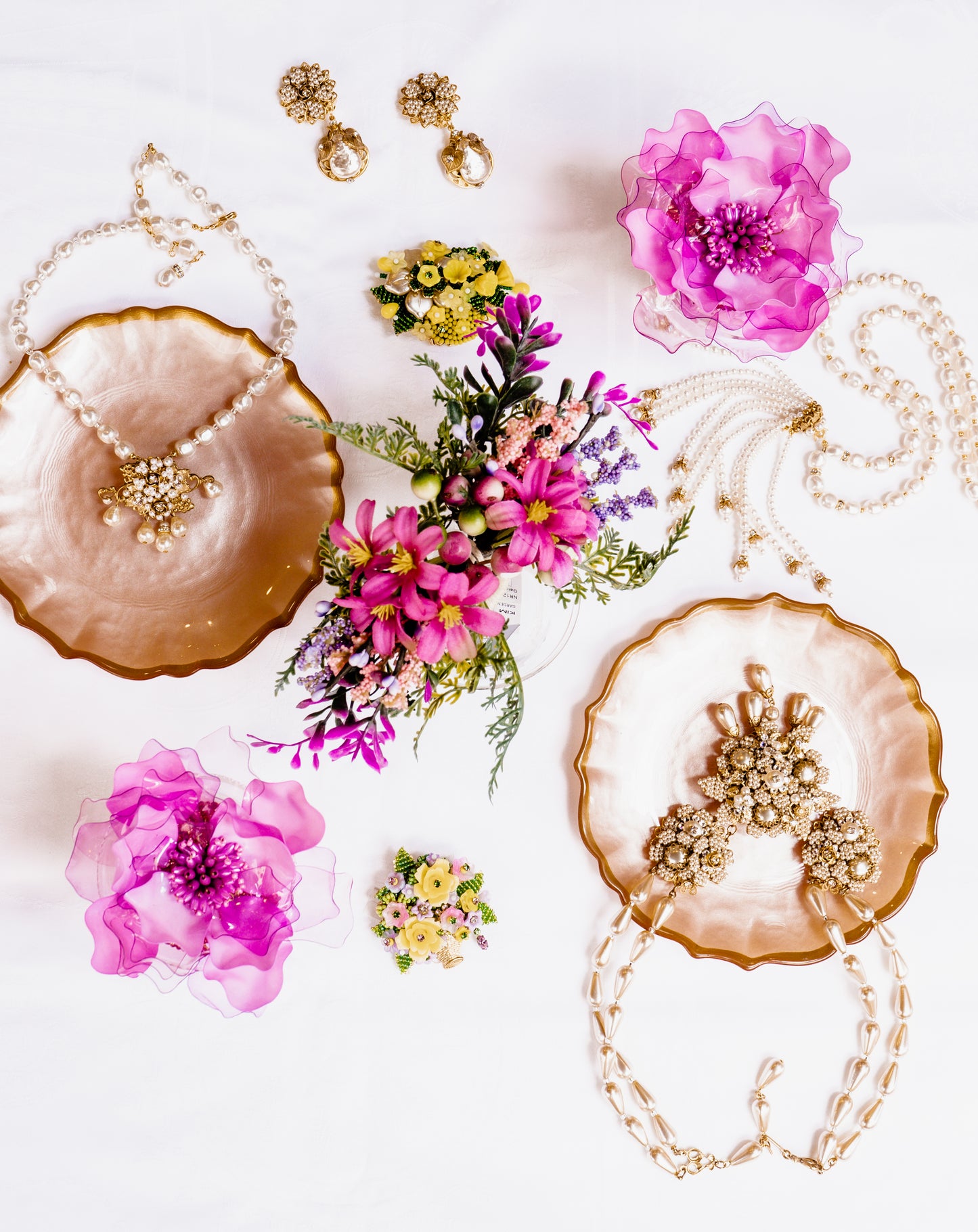 Stanley Hagler NYC Green Gray Marble Cabochon Necklace