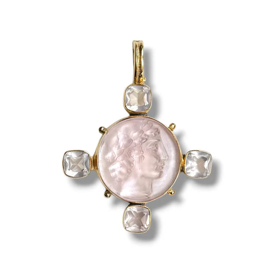 Dina Mackney Apollo Rose Quartz Necklace, Enhancer