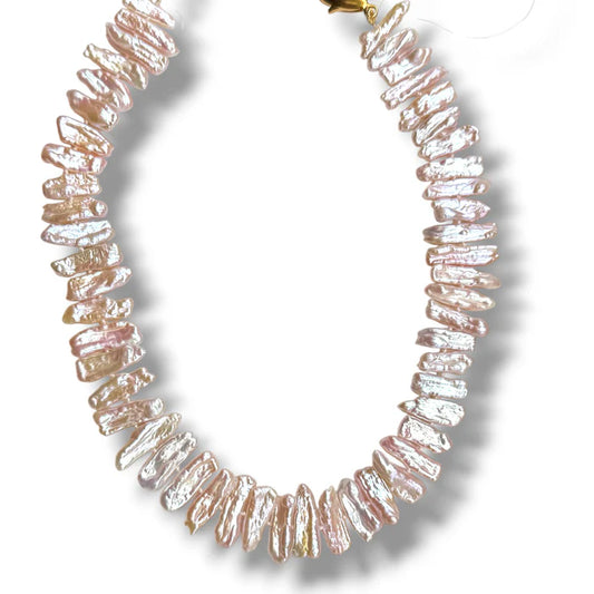 Dina Mackney Blush Biwa Pearl Necklace