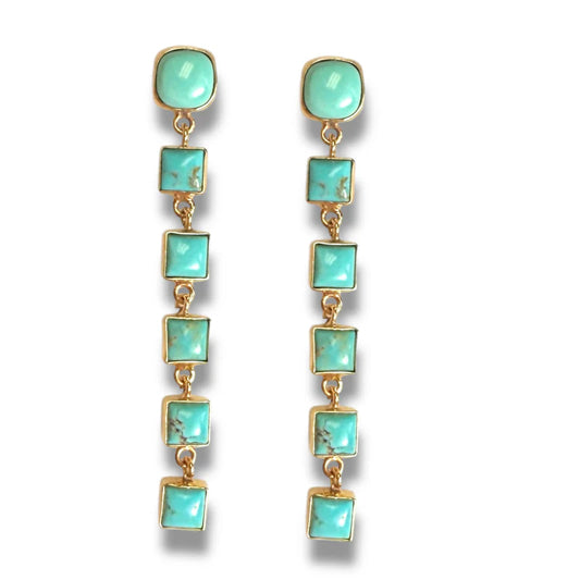 Dina Mackney LINEAR TURQUOISE EARRINGS