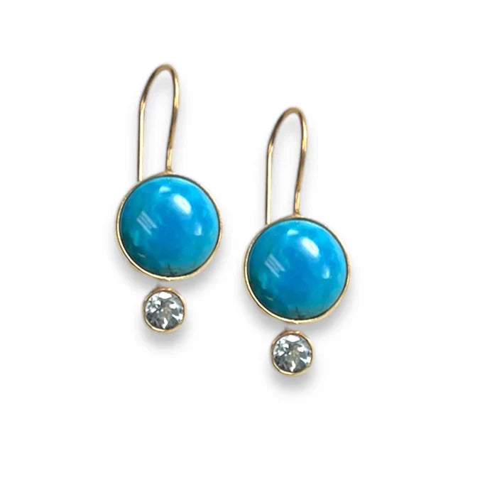 Dina Mackney Turquoise Blue Topaz Earrings