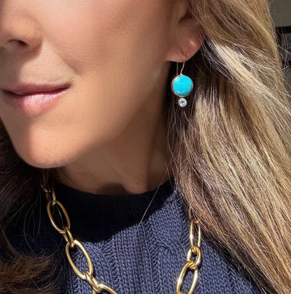 Dina Mackney Turquoise Blue Topaz Earrings