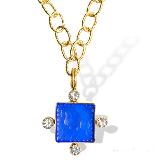Dina Mackney Equestrian Lapis Intaglio Enhancer Only