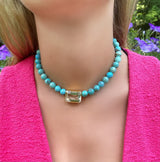 Dina Mackney Designs Necklace Set - Turquoise Emerald Cut