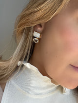 Dina Mackney Designs Earrings - Pearl Topaz Double Stud Earrings