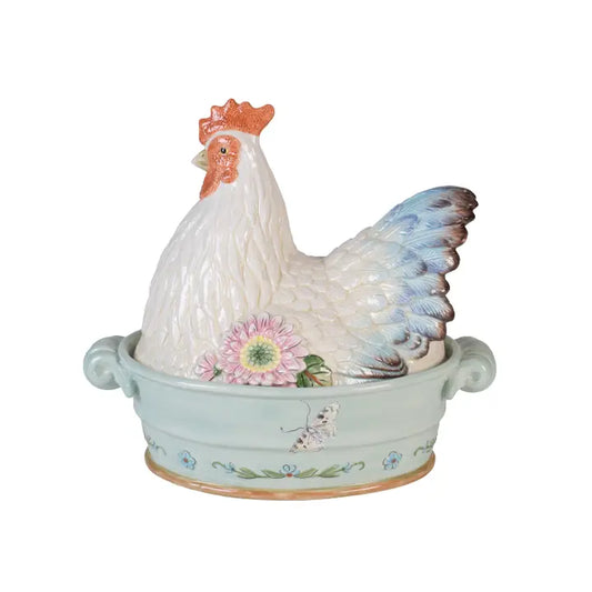 Fitz and Floyd Hen Covered Vegetable Bowl Toulouse