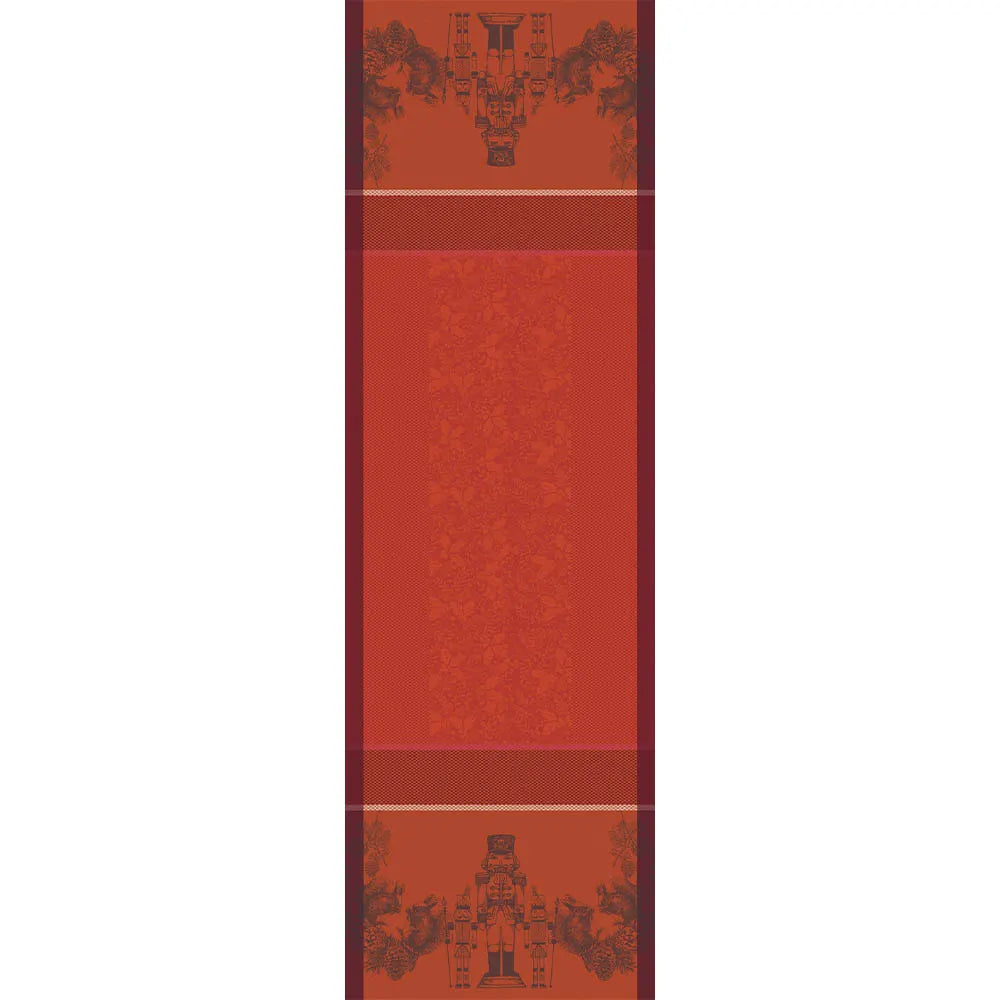 Garnier Thiebaut  69x21 Casses Noisettes Rouge Festif Jacquard Tablerunner