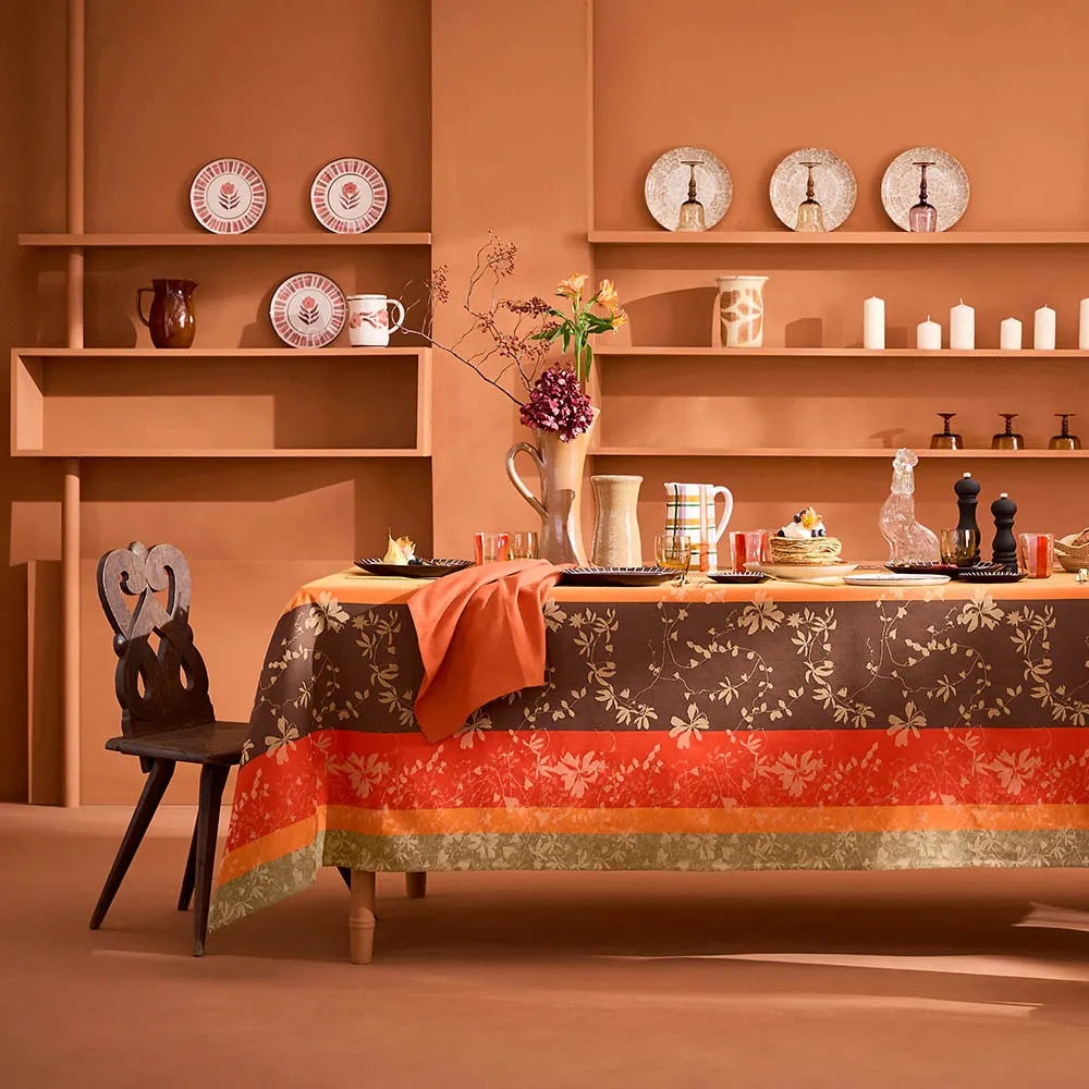 Garnier Thiebaut 71x118 Mille Lierres Automne Jacquard Tablecloth