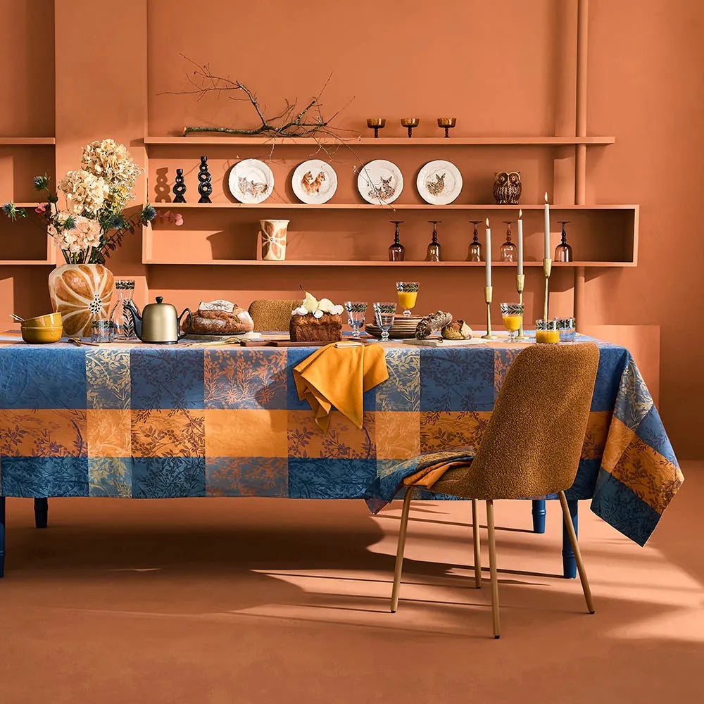 Garnier Thiebaut 71x118 Mille Branchages Crepuscule Jacquard Tablecloth
