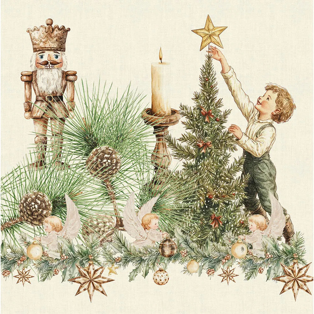 Garnier Thiebaut Noel Vintage Dore Printed Napkin
