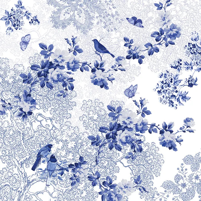 Garnier Thiebaut Voliere Blue Napkin, Cotton-Linen Blend