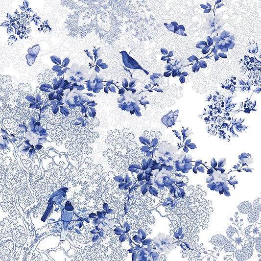 Garnier Thiebaut Voliere Blue Napkin, Cotton-Linen Blend