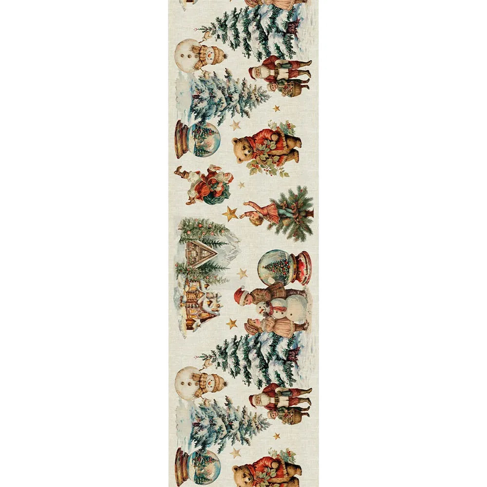 Garnier Thiebaut 20x91 Bonhommes De Neige Vintage Tablerunner