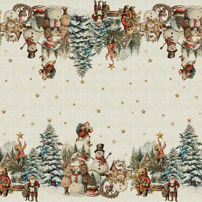 Garnier Thiebaut 61x120 Bonhommes De Neige Vintage Tablecloth