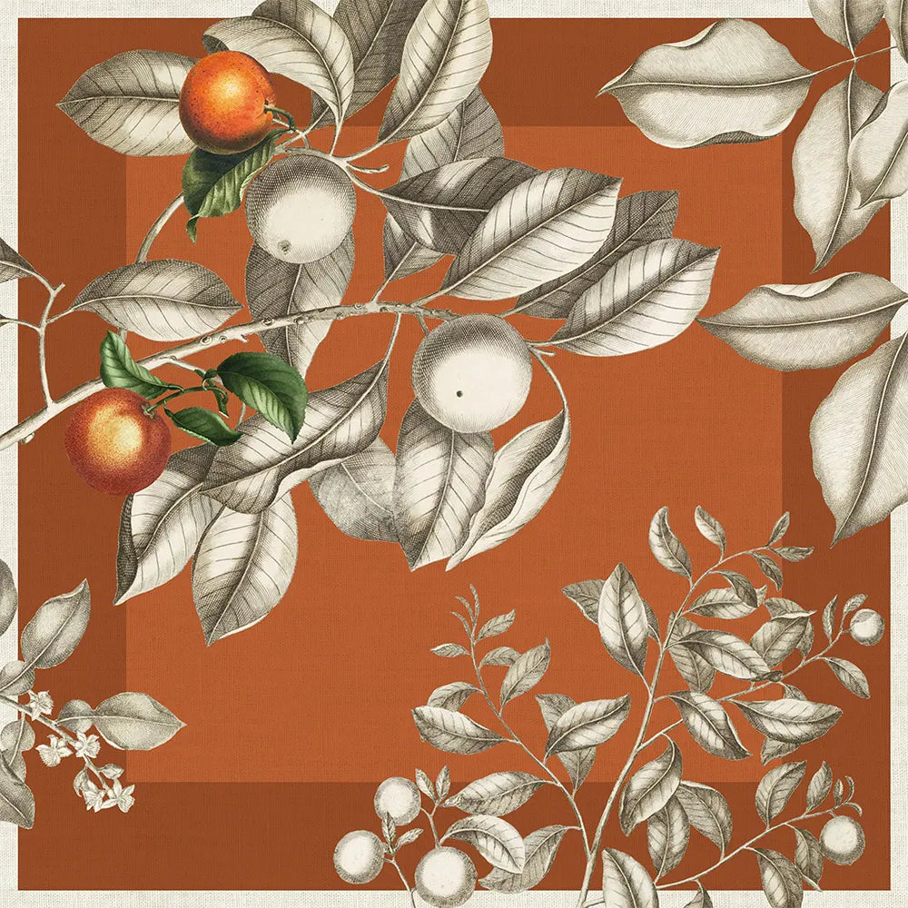 Garnier Thiebaut Mandarines Rouille Napkin, Cotton-Linen Blend