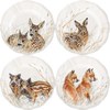Wildlife Young Dessert Plates Set of 4 assorted