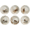 Gien Dessert Sologne Plates Game - set of 6