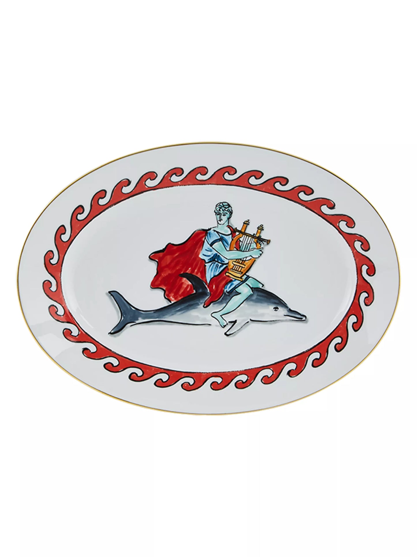 Ginori 1735  Il Viaggio Di Nettuno Platter Dolphine Oval