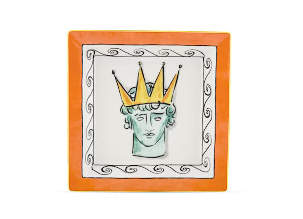 Ginori 1735  Il Viaggio di Nettuno Rock Orange Large Square Change Tray