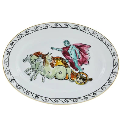 Ginori Il Viaggio Di Nettuno Platter Chariot White Oval