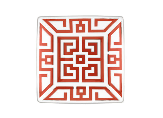 Ginori 1735 Labirinto Red SQ Change Tray Scarlatto