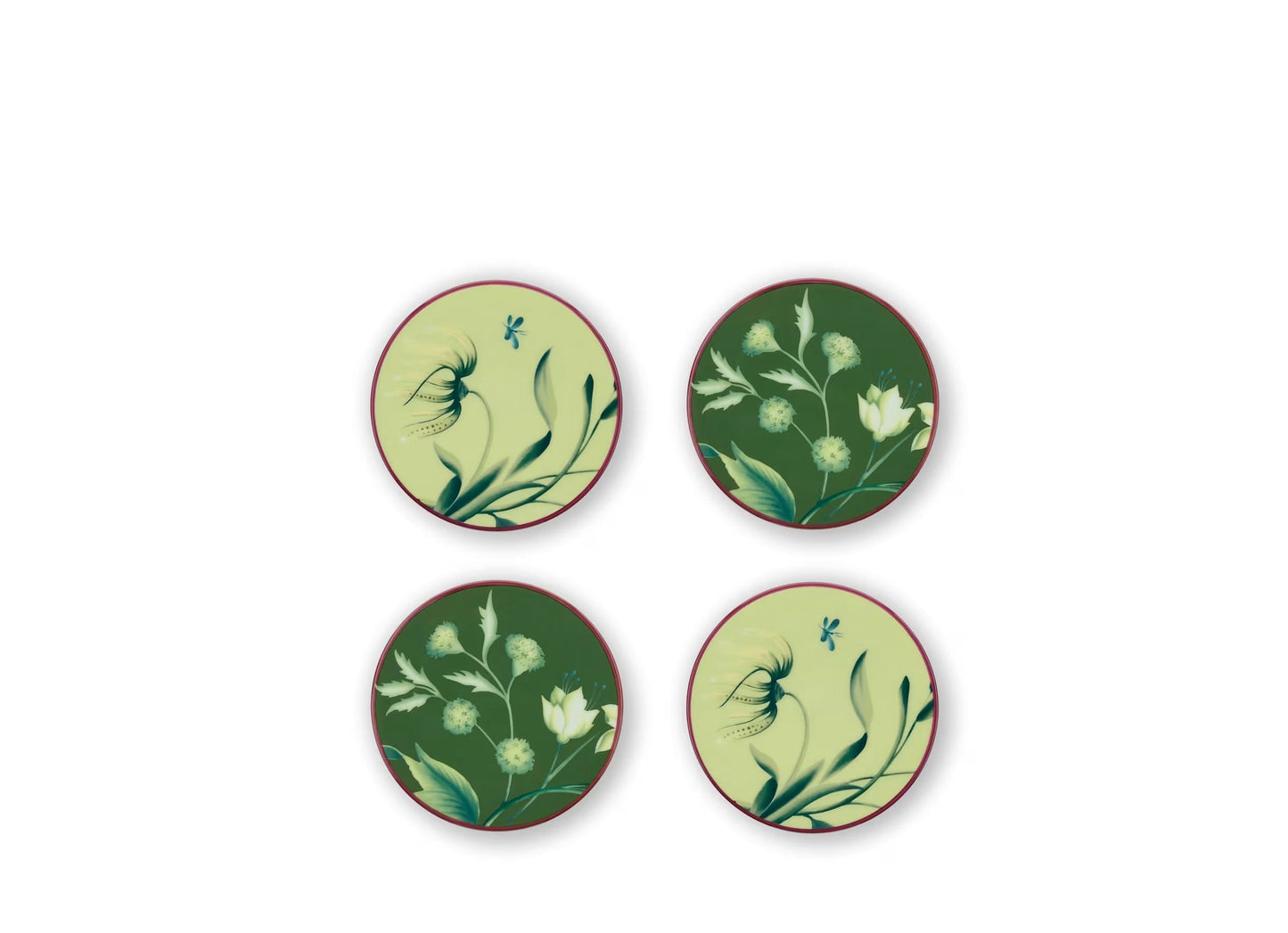 Ginori 1735 Acanto Green Coasters Set of 4 Florenza
