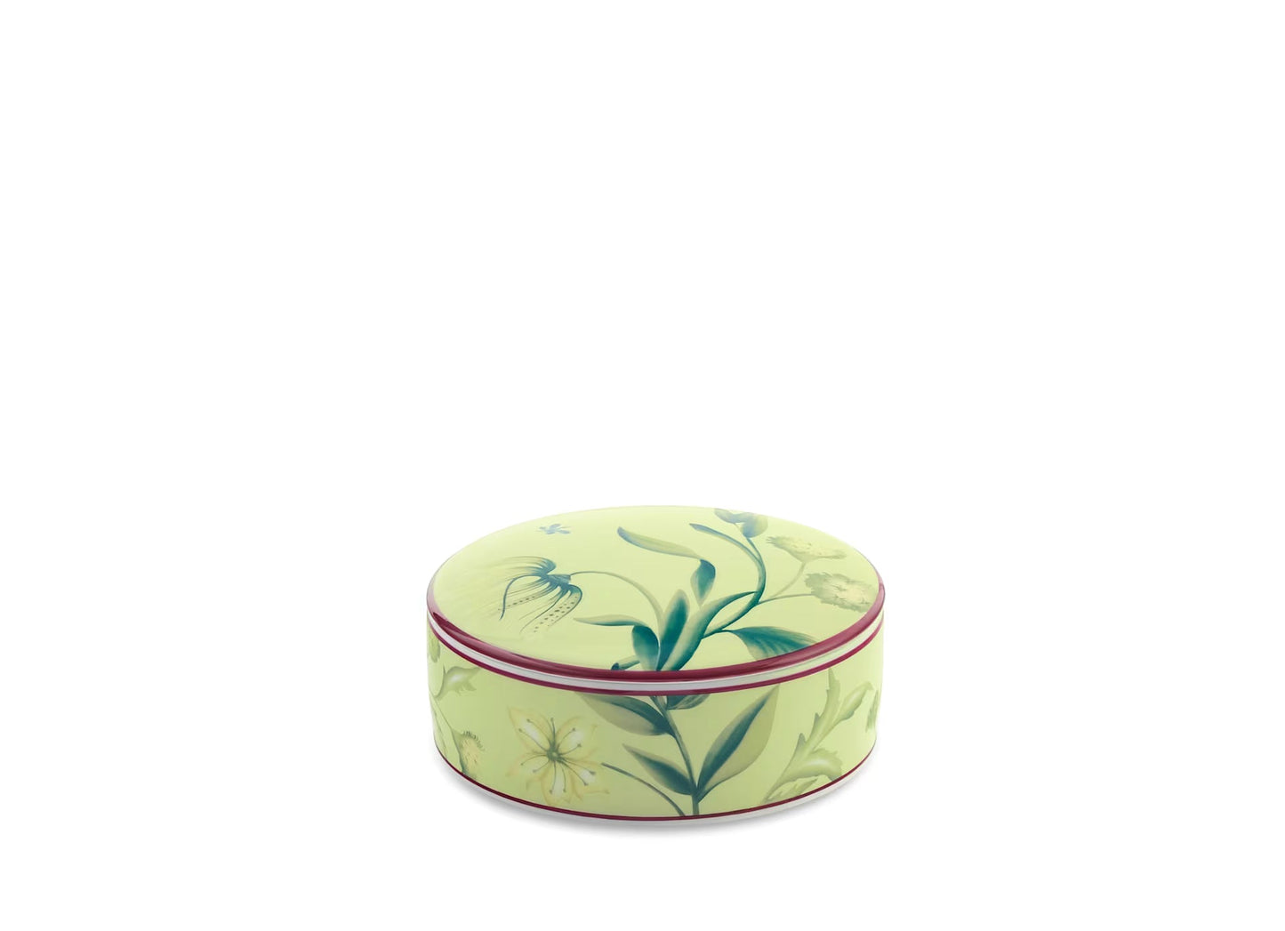 Ginori 1735 Acanto Green Tinket Box Round with Cover