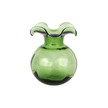 Vietri Hibiscus Glass Bud Vase - Dark Green