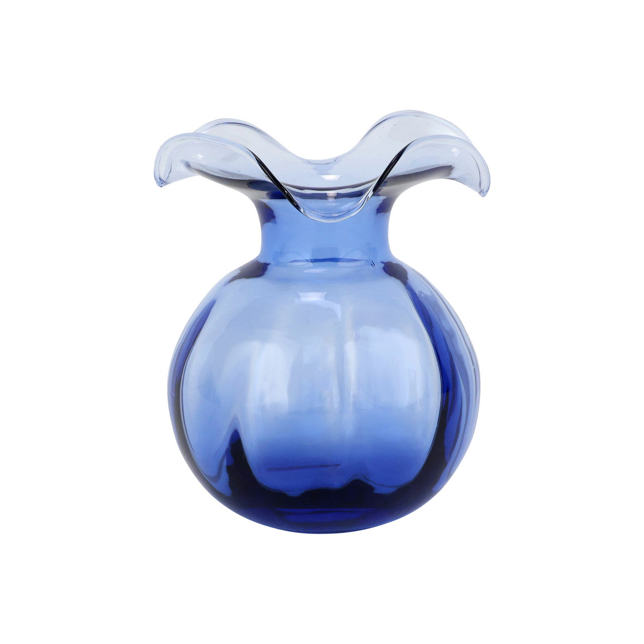 Vietri Hibiscus Glass Bud Vase - Indigo