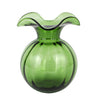 Vietri Hibiscus Glass Fluted Vase Medium  - Dark Green