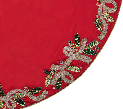 Kim Seybert Tree Skirt: Tidings in Red, Green & Gold