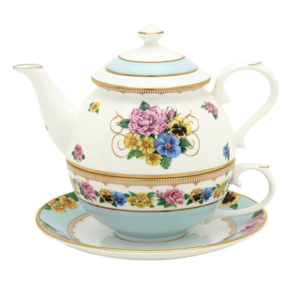 Halcyon Days Blue Tea for One Shell Garden