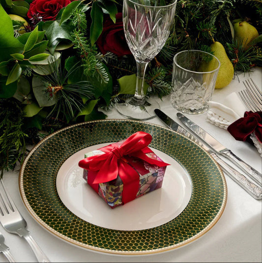 Halcyon Days Antler Trellis Green 10" Plate