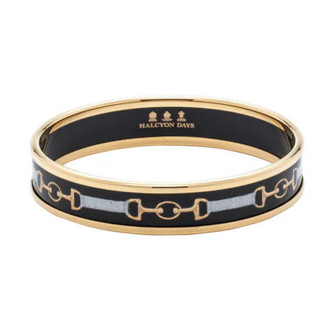 Halcyon Days Bridle Bangle Black Medium