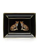 Halcyon Days Twin Leopards Trinket Tray Large