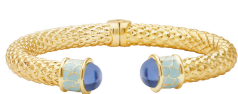 Halcyon Days Minoan Forget Me Not Gold Torque Bracelet