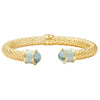 Halcyon Days Minoan Aquamarine Jewel Gold Torque Bracelet