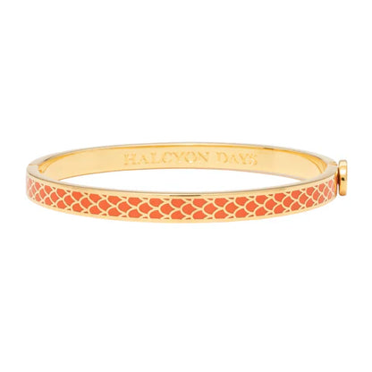 Halcyon Days Orange Salamander 6mm Skinny Gold Hinged Bangle