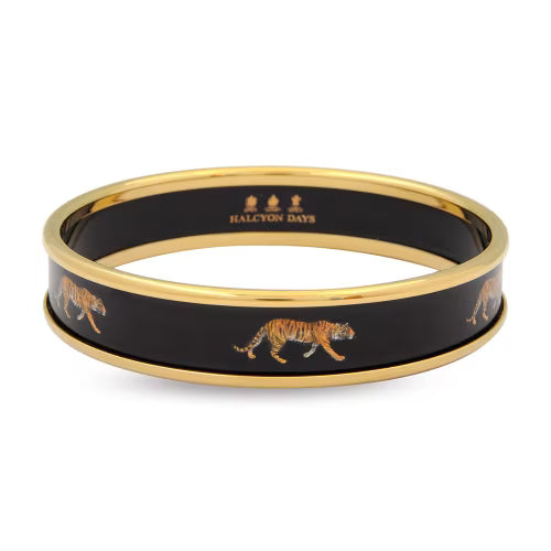 Halcyon Days Med Tiger Black Gold Medium Bangle 1 cm