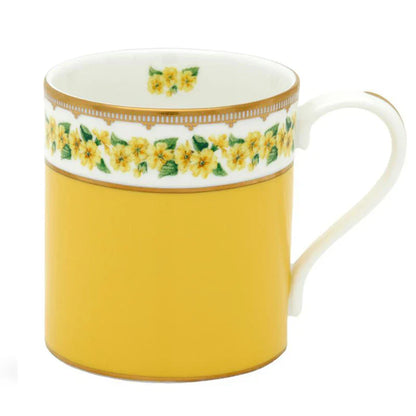 Halcyon Days Yellow Mug Shell Garden Floral Primula Mug