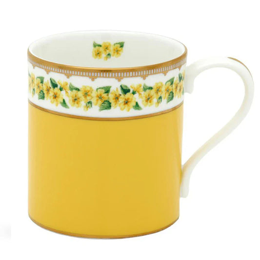 Halcyon Days Yellow Mug Shell Garden Floral Primula Mug