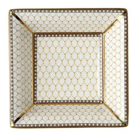 Halcyon Days Ivory Antler Trellis Square Trinket