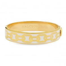 Halcyon Days 13Mm Chain Cream Gold Hinged Bangle